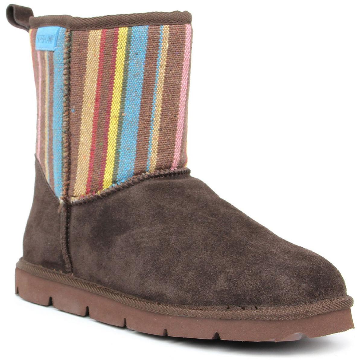 Winterstiefel aus Veloursleder mit Kunstfell