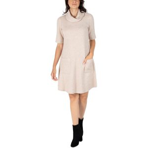 Mini-Strickkleid mit Wasserfallausschnitt in Kurzgröße
