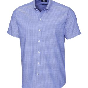 Cutter Buck Strive Hemd – Kurzarm, Drei-Streifen-Muster, Jacquard, Herren