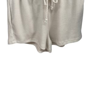 Shorts – Damen, Haferfarben, Waffelstruktur