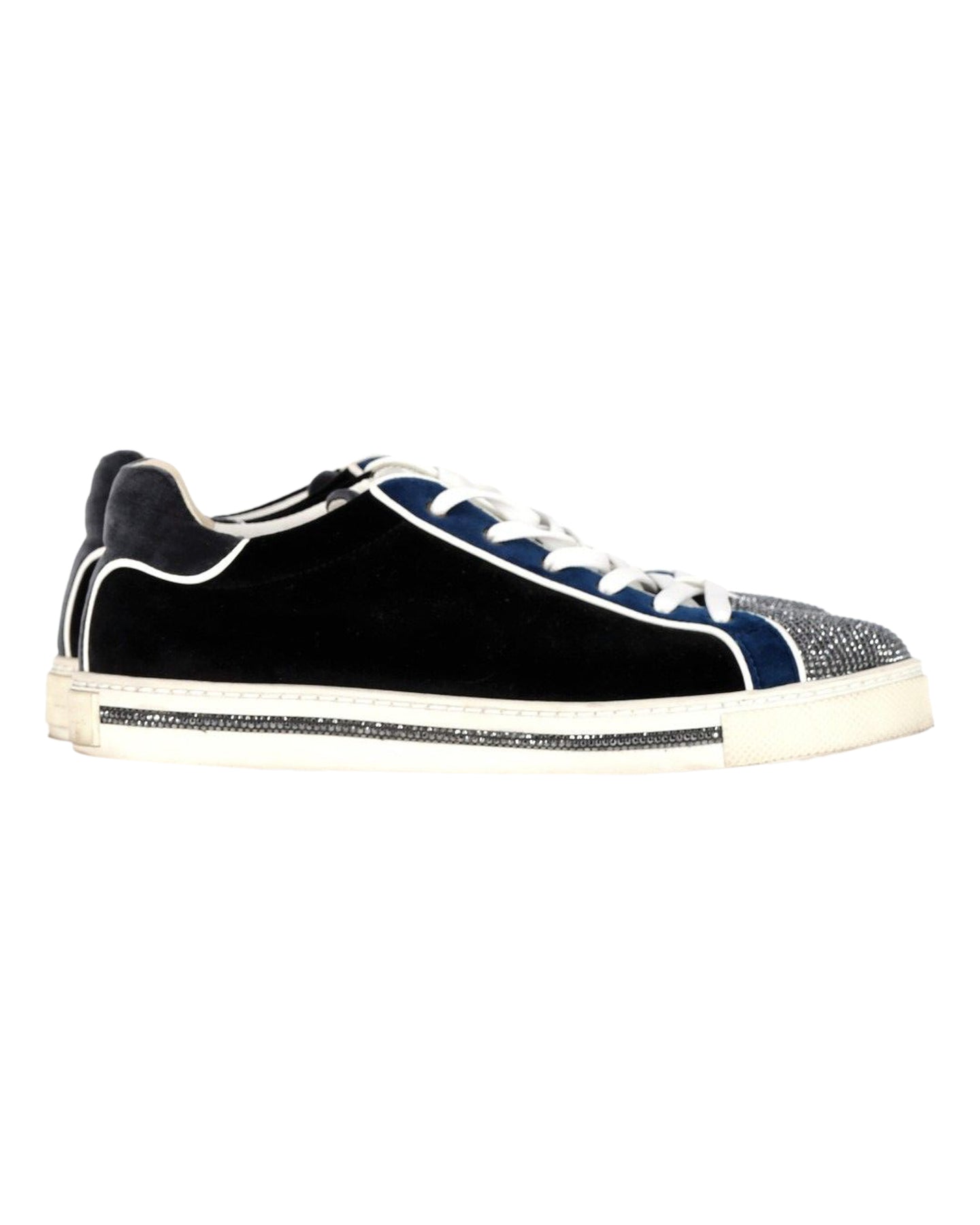 Rene Caovilla Sneaker – mit Schnürung, Samt, Schwarz