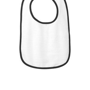 Rabbit Skins Baby-Frottee-Lätzchen mit Kontrasteinfassung – RS1003