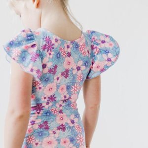 Love Blooms Gymnastikbody – kurze Flügelärmel