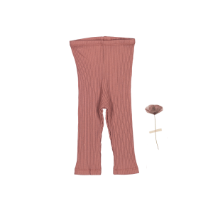 Gerippte Leggings – Rosenholz