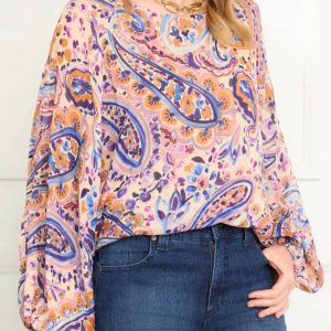 Damen-Blousontop mit Paisleymuster