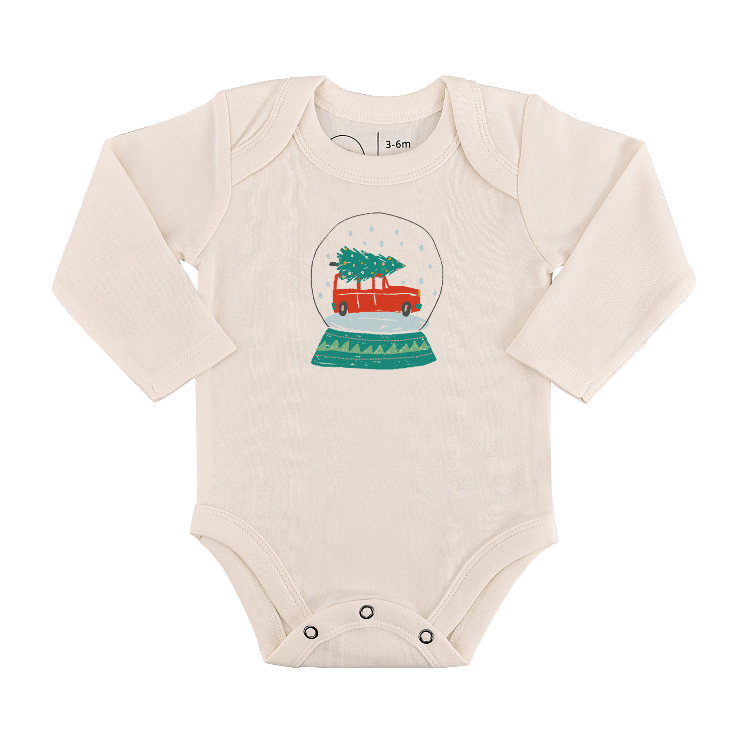 Langärmeliger Baby-Body mit Schneekugelmotiv