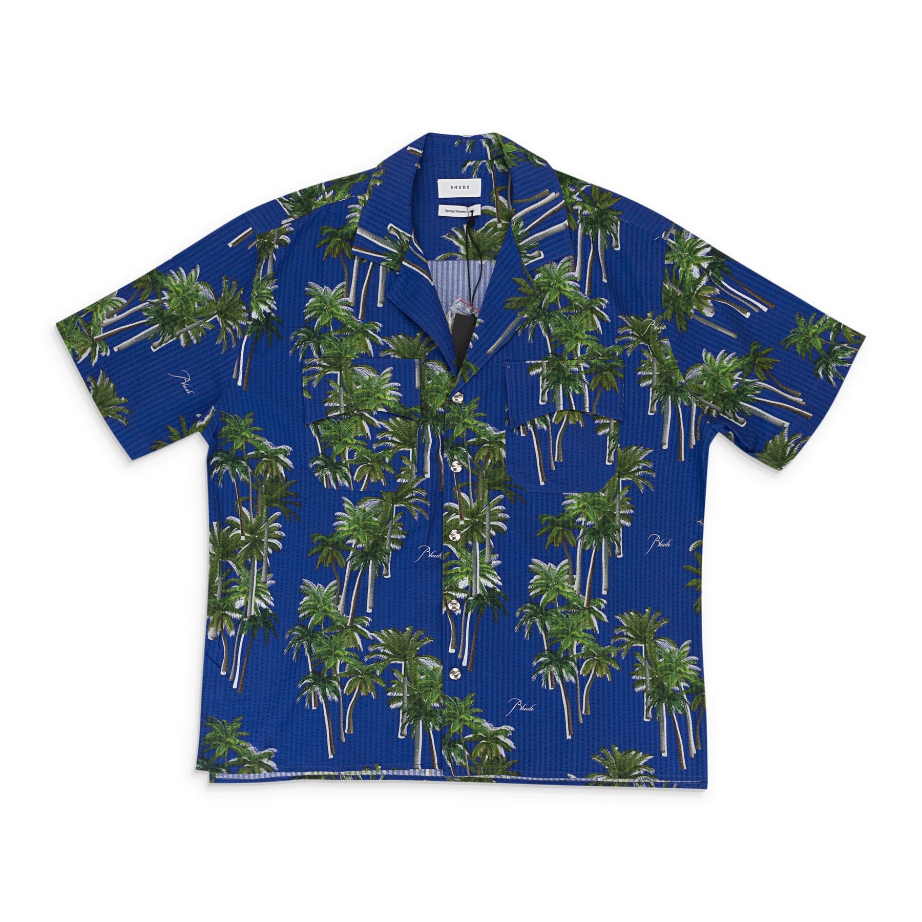 SEARSUCKER HAWAIIAN -UP 7733263990844 Hemd – Knöpfe, Grün, Blau