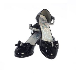 Bella schwarze Mädchen-Lackschuhe mit Strass, Kleinkindgröße 9 bis Kindergröße 5
