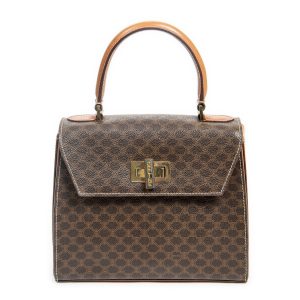 Vintage-Handtasche mit Tragegriff und Überschlag