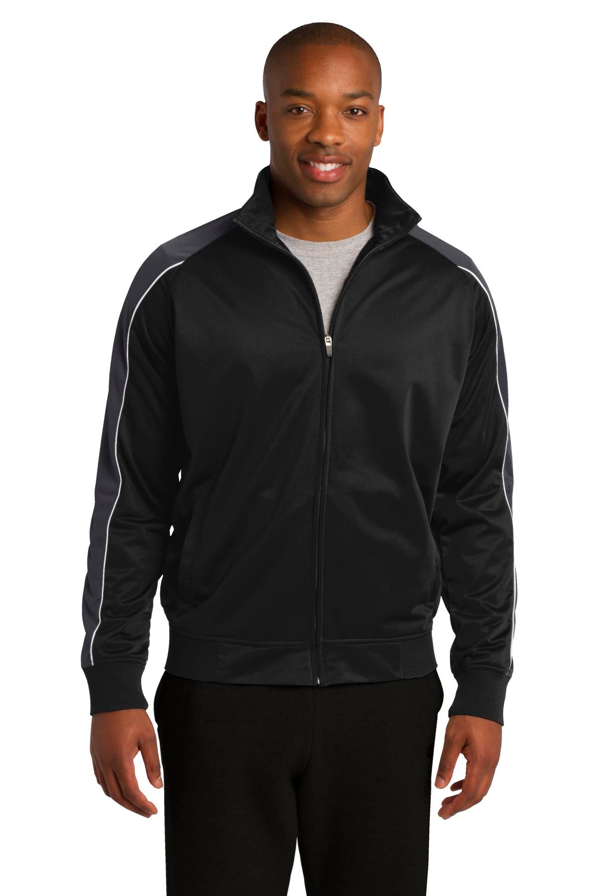 Sport-Tek Piped Track Jacke – Trikotstoff, Herren