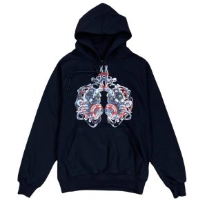 Herren-Kapuzenpullover – Baumwolle, Schwarz
