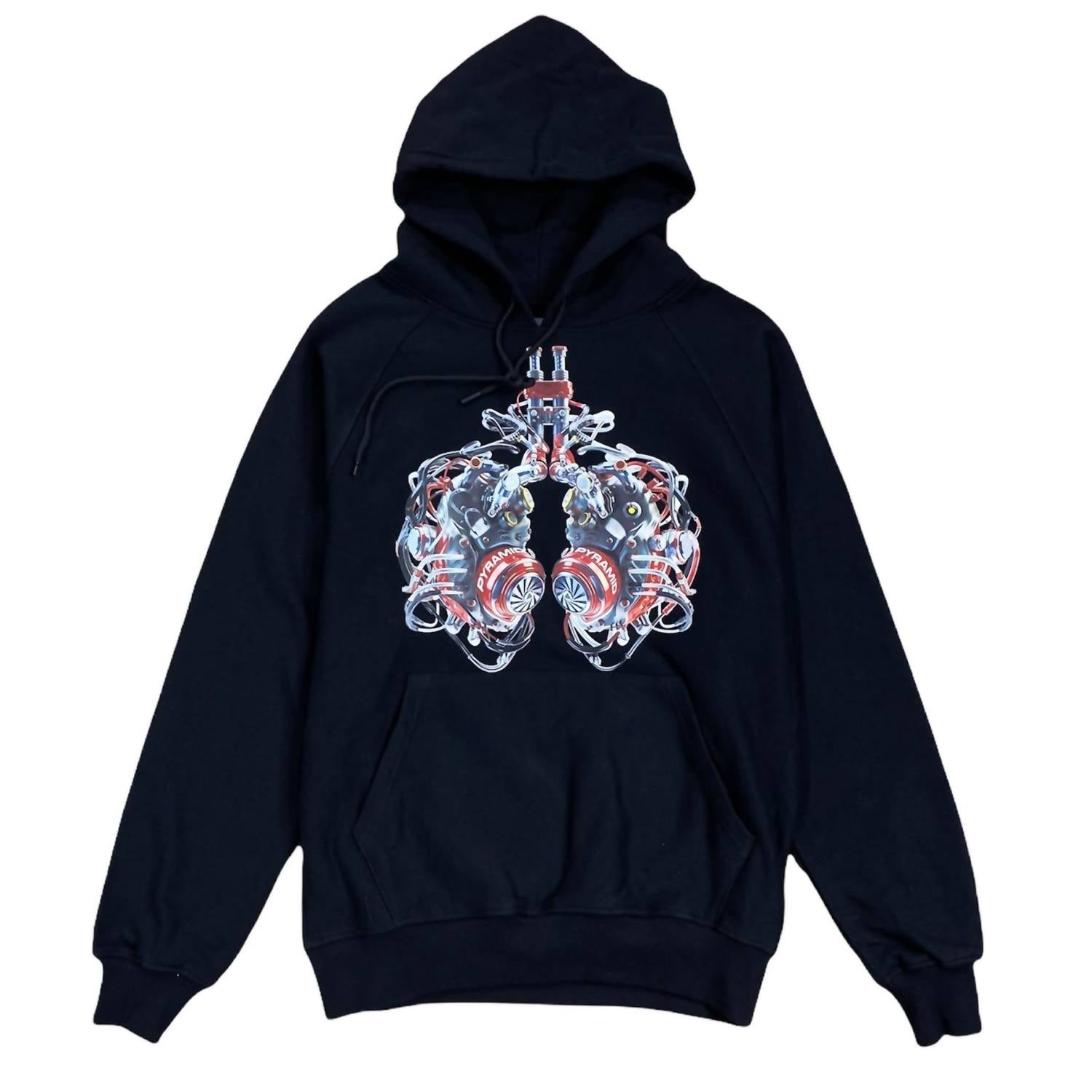 Herren-Kapuzenpullover – Baumwolle, Schwarz