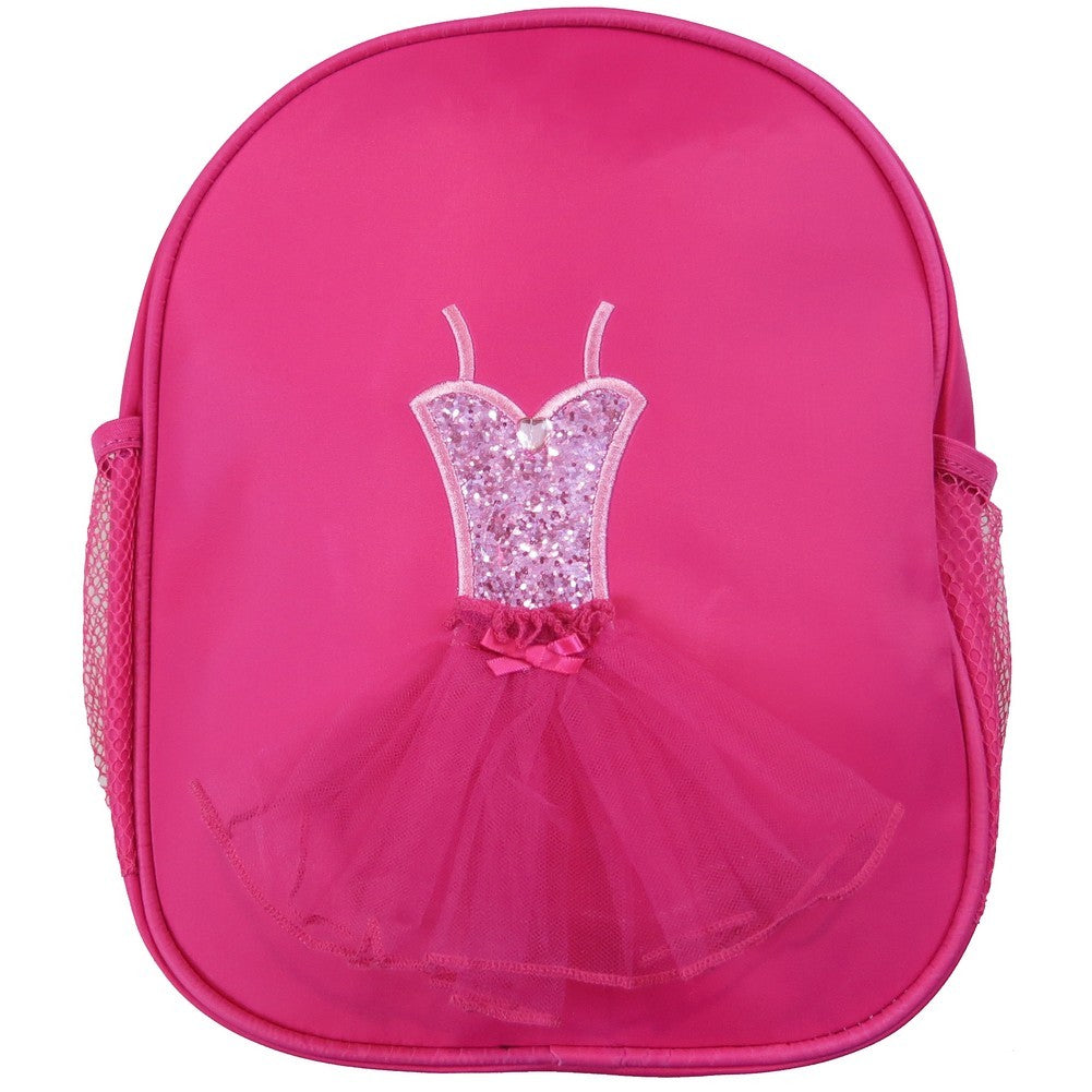 Pinker Mädchen-Rucksack mit Glitzer und Ballett-Tutu-Kleid-Detail