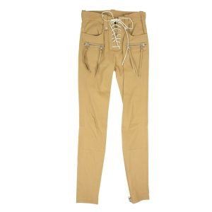 Unravel Project Skinny-Lederhose mit Schnürung in Beige