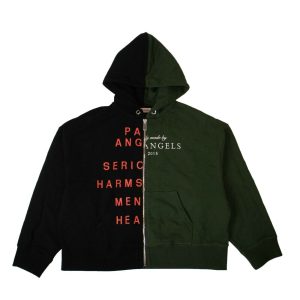 Kapuzenpullover – zweifarbig, Herren, Schwarz, Grün, Logo