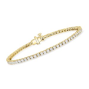 Ross-Simons Tennisarmband mit laborgezüchteten Diamanten – Sterlingsilber mit 18-karätiger Vergoldung