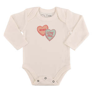 Langarm-Body mit Grafikdruck – Motiv Candy Hearts