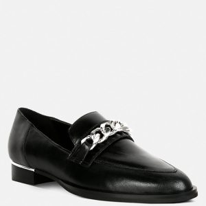 POLA Loafer – Trensendetail, Leder, Schwarz