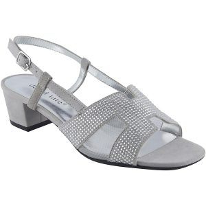 Amber verzierte Absatzschuhe aus Velourslederimitat