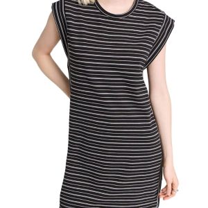 Muskelkleid aus schwerem Jersey – Schwarz/Weiß