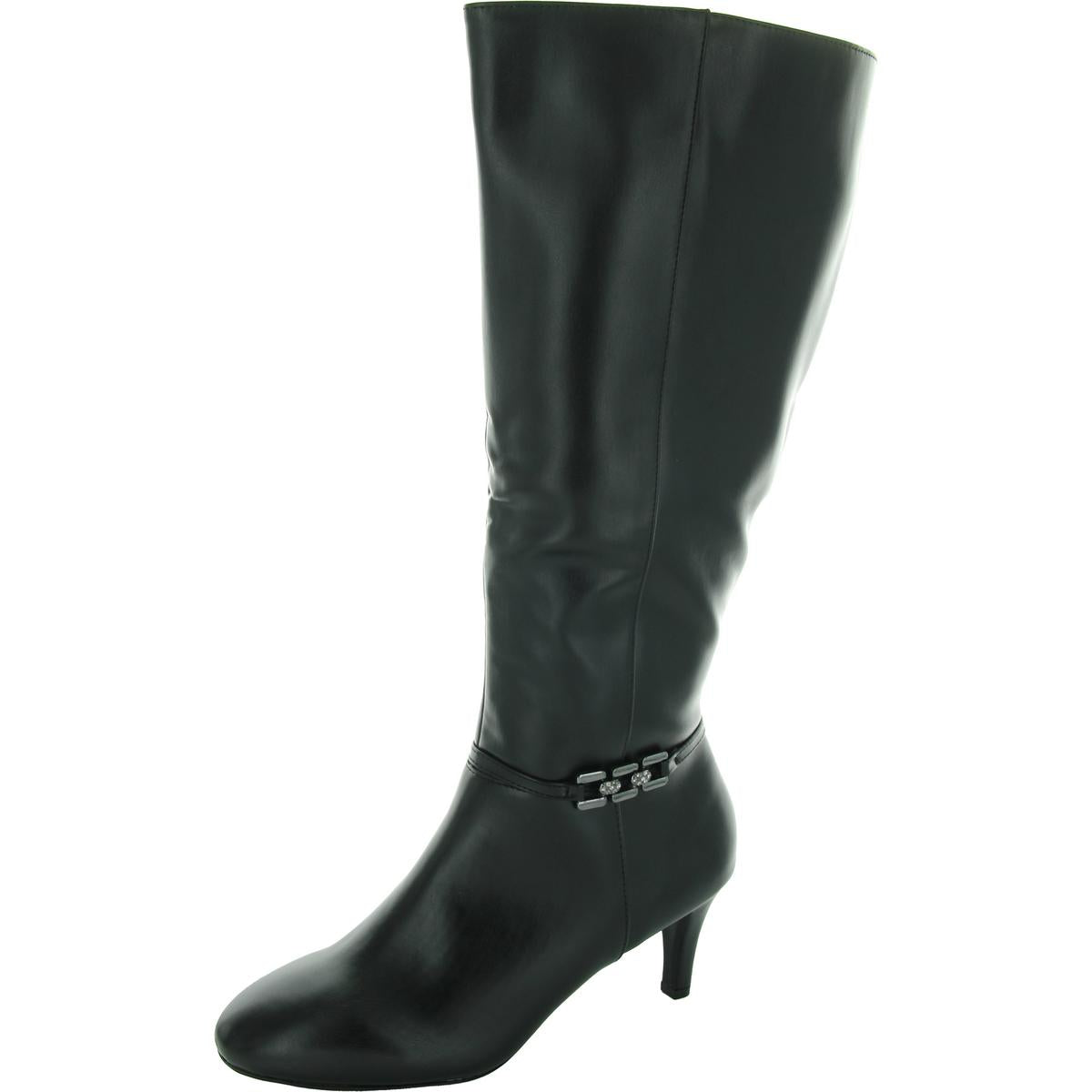 Hanlee kniehohe Stiefel – Kunstleder, Reißverschluss