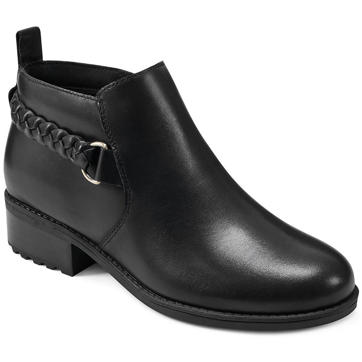 Roslyn geflochtene Leder-Stiefeletten
