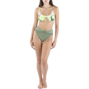 Bikinihose mit Rüschen und hohem Beinausschnitt