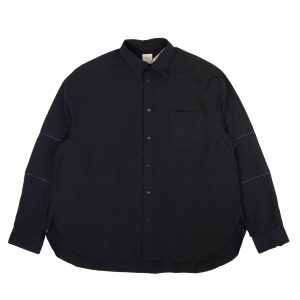 Name Overshirt mit Druckknopfleiste in Blau