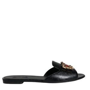 Dolce & Gabbana DG Amore flache Damen-Lederschuhe zum Hineinschlüpfen, gebraucht