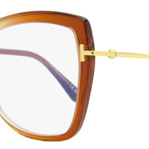 Tom Ford TF5882B 044 55mm Brille – Schmetterlingsform, Farbverlauf, Damen, Orange