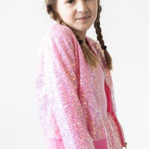 Bubblegum Jacke – Pailletten, Rosa