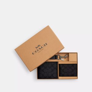 Coach Outlet 3-in-1-Geldbörsen-Geschenkset in Box aus Signature Canvas – 7734238117948