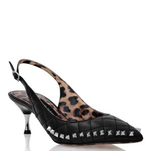 Sandalen mit hohem Absatz und Nieten