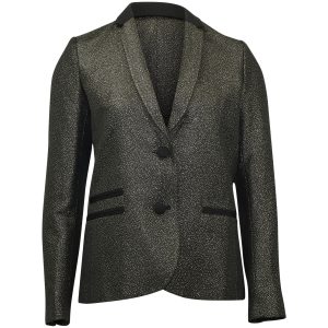 Zadig & Voltaire Vedax Dore strukturierter Metallic-Blazer aus schwarzem Acryl – 7748653154364