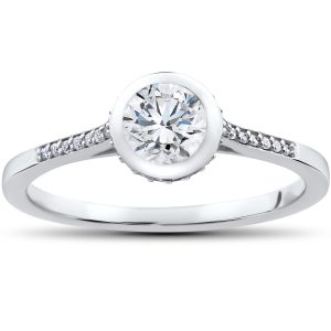 Aria Verlobungsring aus 14-karätigem Weißgold mit laborgezüchtetem Diamanten – 5/8 ct