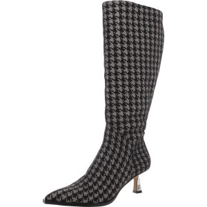Pamella kniehohe Stiefel – Fischgrät, Reißverschluss