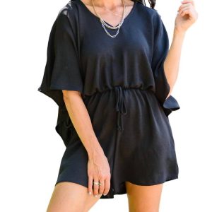 Sunset Boulevard kurzer Jumpsuit – Schwarz