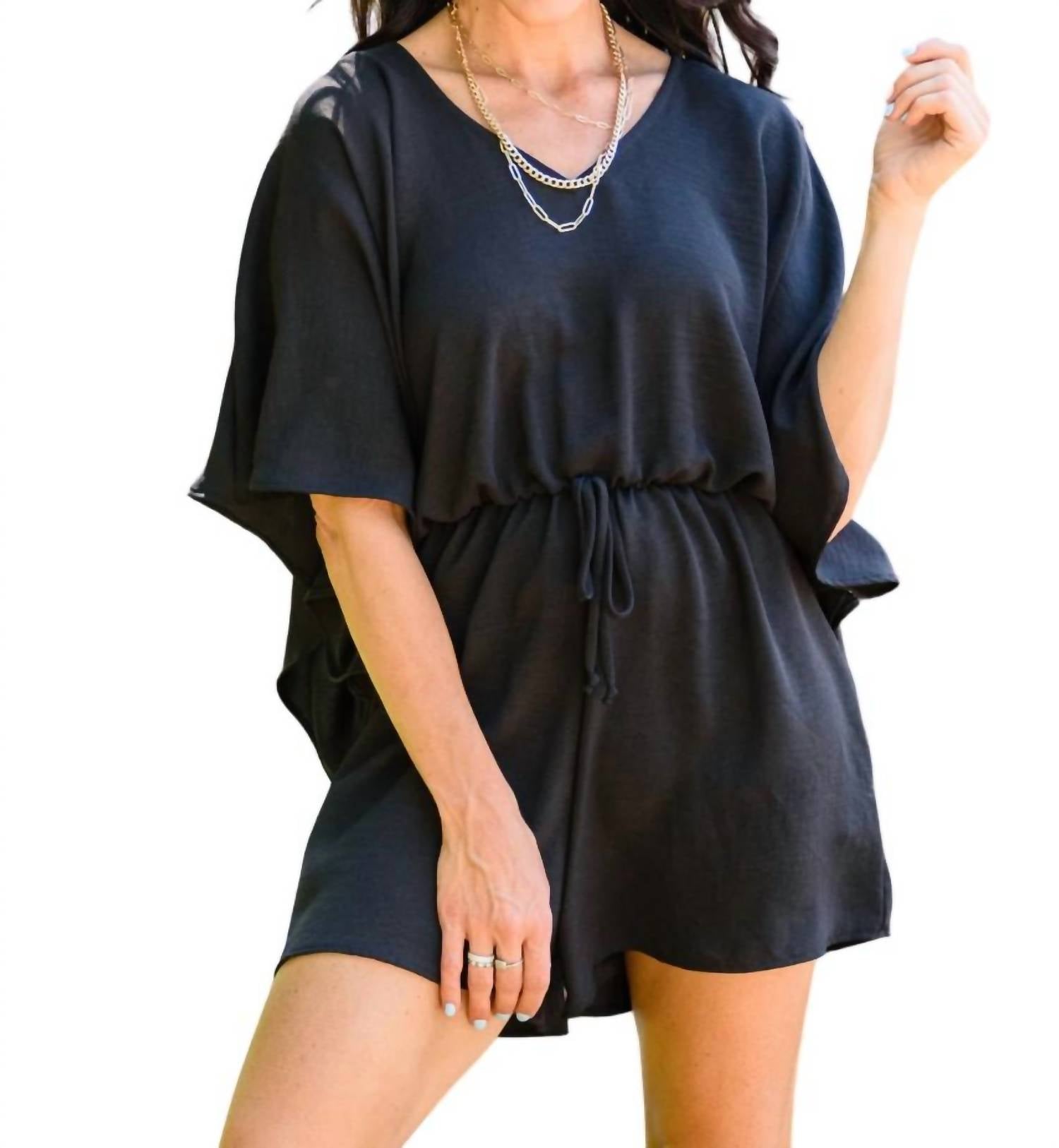 Sunset Boulevard kurzer Jumpsuit – Schwarz