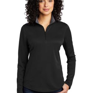 Port Authority LK584 Damen-Funktionsoberteil Silk Touch Performance mit 1/4-Reißverschluss