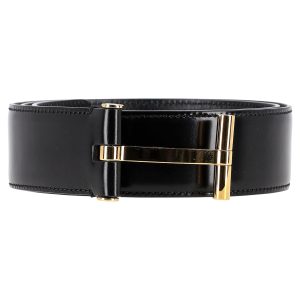 Tom Ford Gürtel aus schwarzem Leder mit T-Schnalle