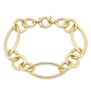 Mimi & Max Gliederarmband aus gelbvergoldetem Sterlingsilber, 8 Zoll
