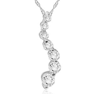 1/2ct Real Journey 14K Halskette mit Anhänger – Weißgold, Diamant