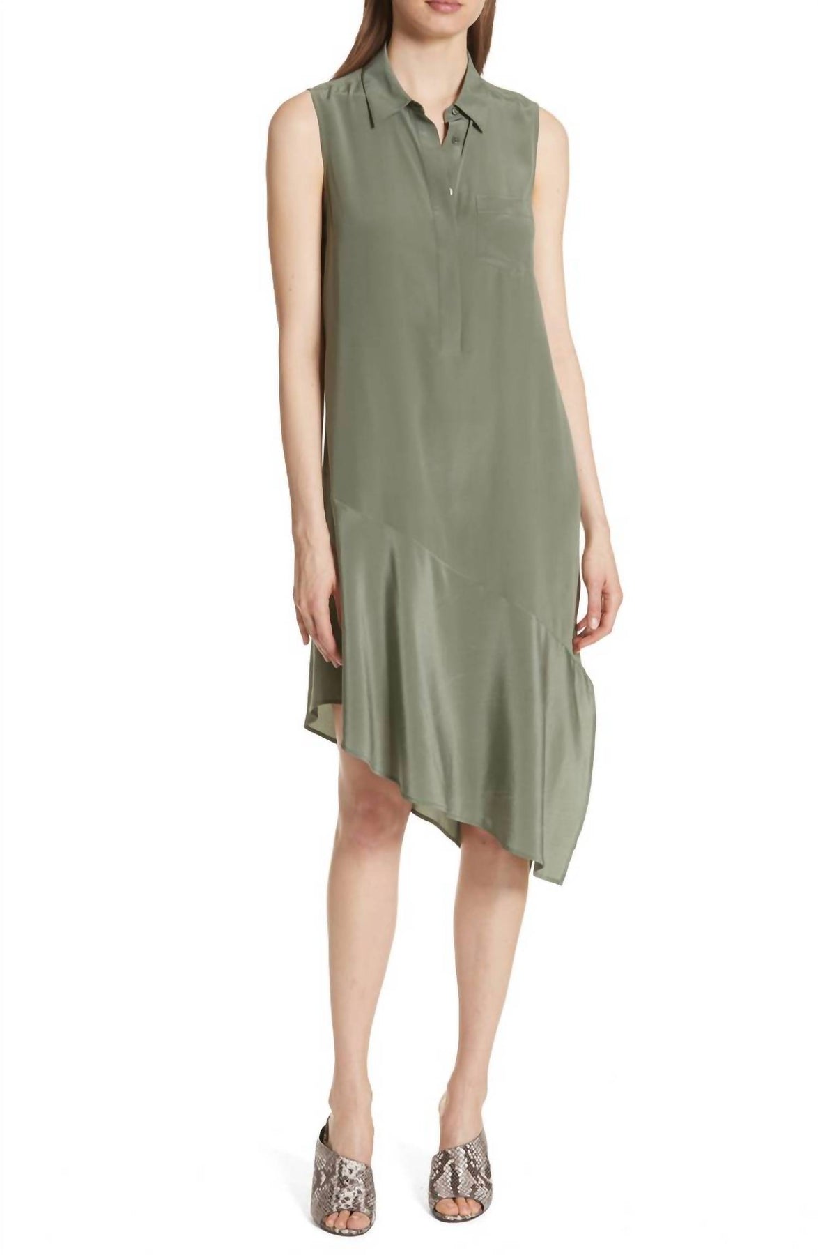Tira Kleid – asymmetrisch, Tarnmuster, Seide