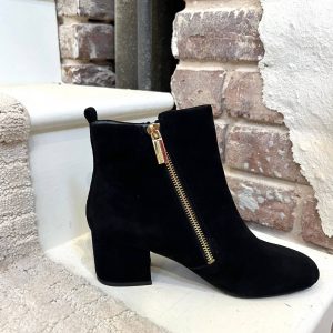 Hail Damen-Stiefeletten aus Ziegenveloursleder in Schwarz