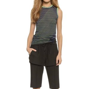 Twisted Tanktop – Grafikmotiv, Streifenmuster, mehrfarbig