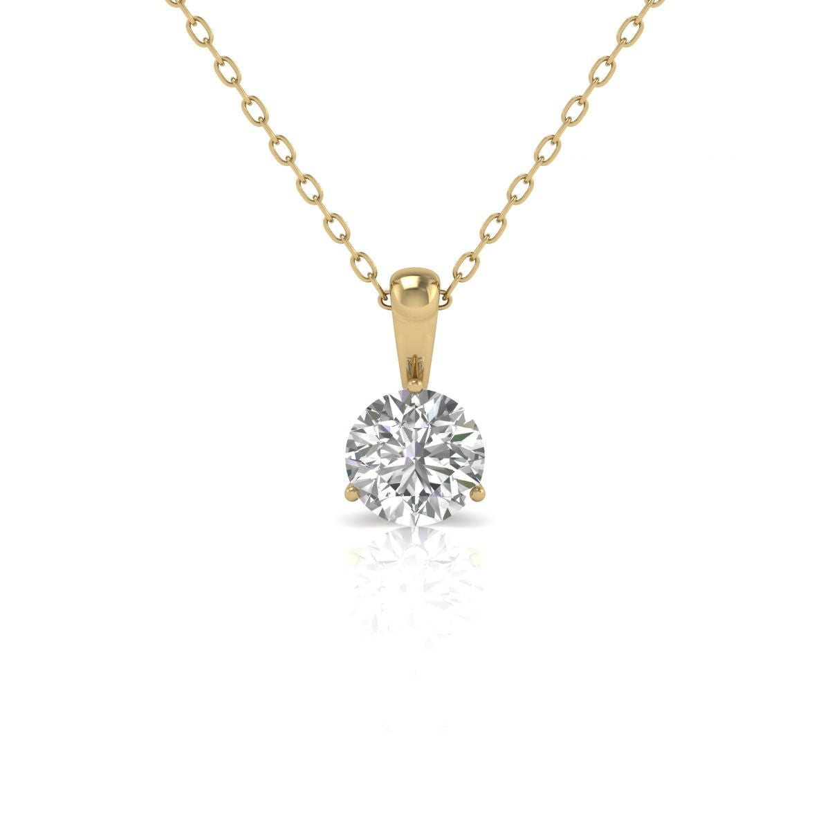 Diana M Lab 14KT YG 2ct Martini Anhänger – drei Krappen