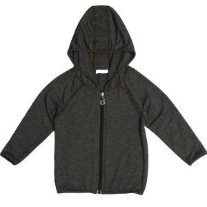Boy's Kapuzenpullover – Langarm, meliert, Einfassung, Olivgrün, Reißverschluss
