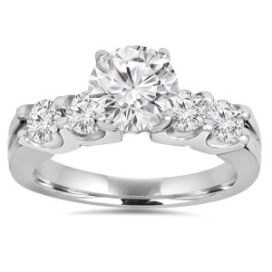 Solitär-Verlobungsring mit rundem, im Labor gezüchtetem Diamanten, 2,30 ct, 14 K Weißgold