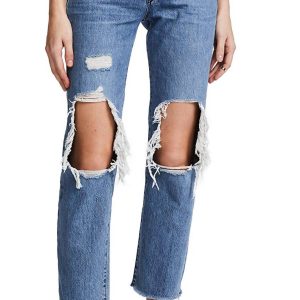 W3 Higher Ground Bf Jeans – Damen, verkürzt, Blau