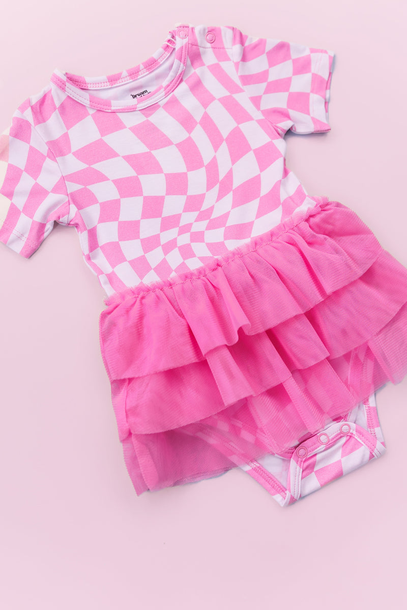 BUBBLEGUM WAVY CHECKERS Dream-Tutu-Bodykleid